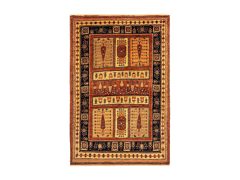 Wollteppich 106x158 Braun Kashkuli