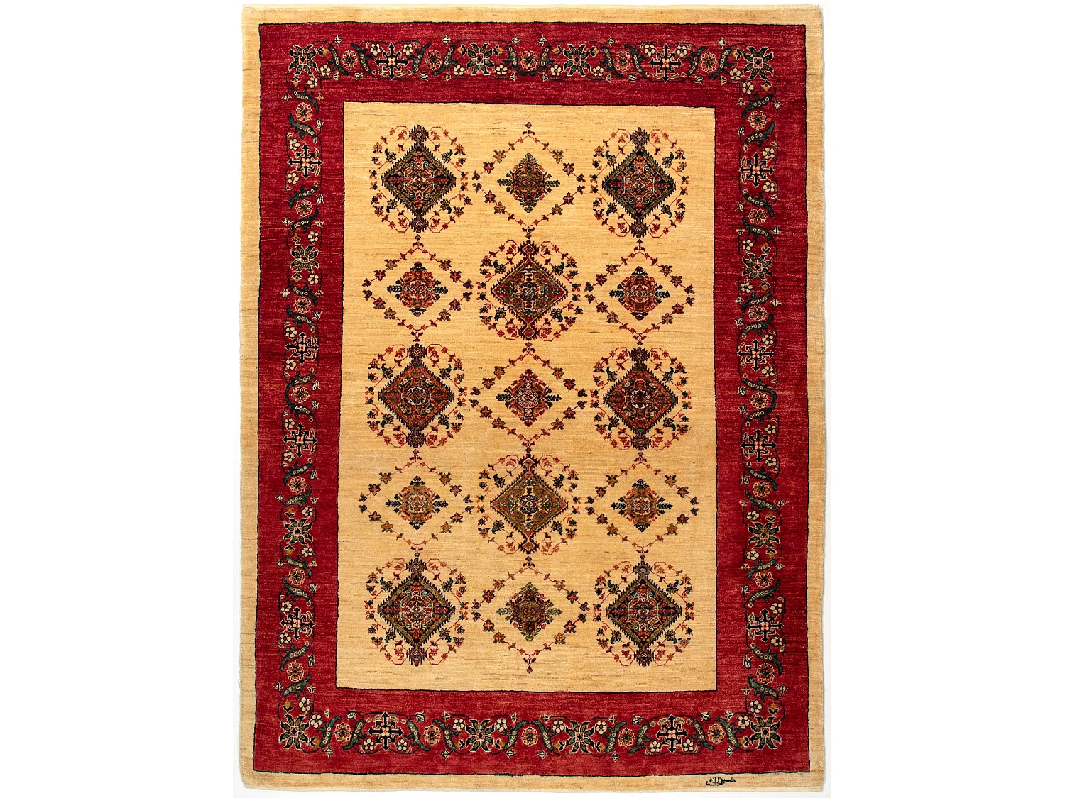 Wollteppich 167x225 Rot Kashkuli