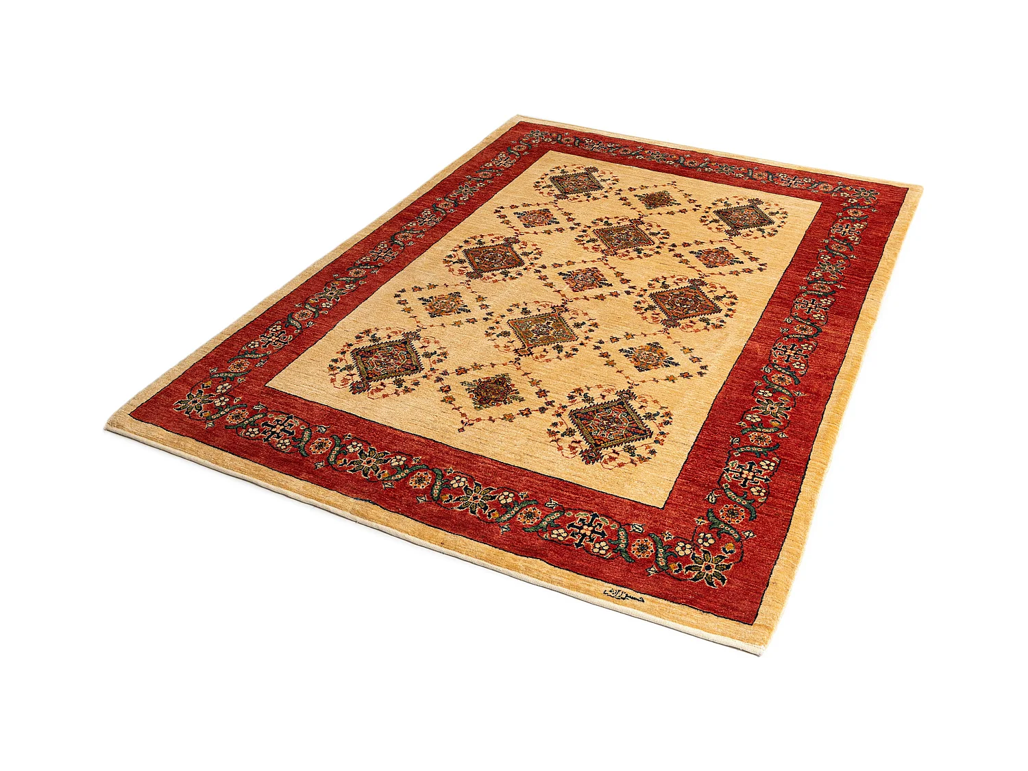 Tapis de laine 167x225 rouge Kashkuli