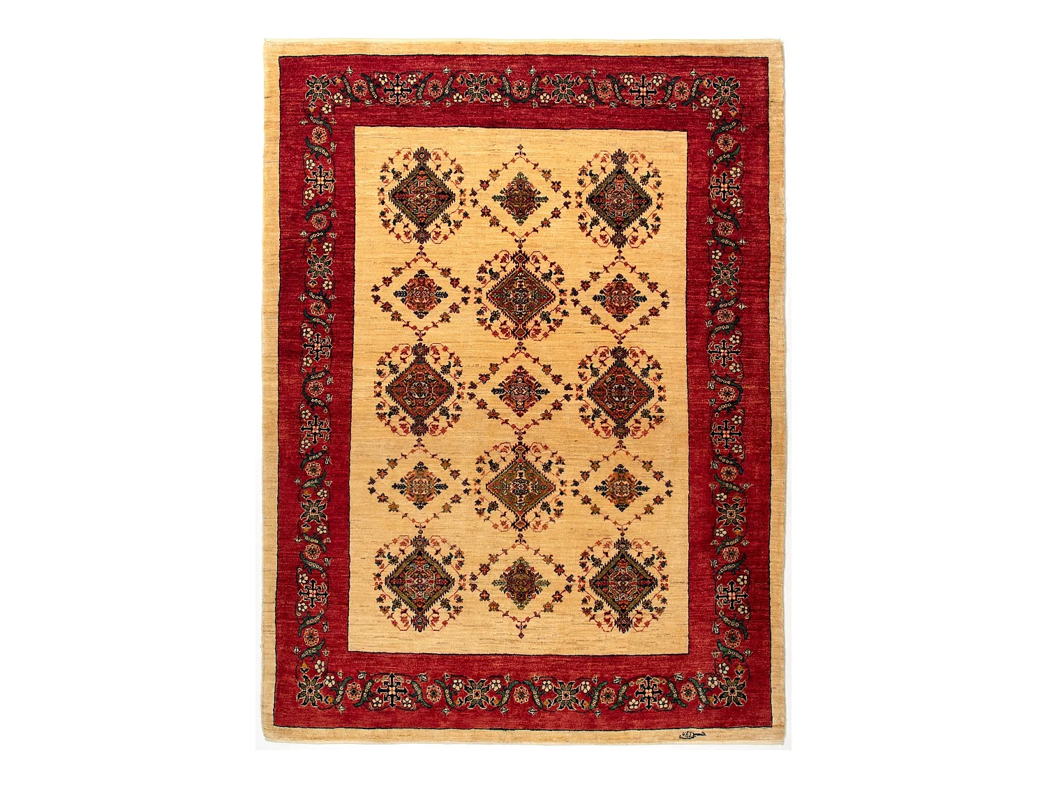 Tapis de laine 167x225 rouge Kashkuli