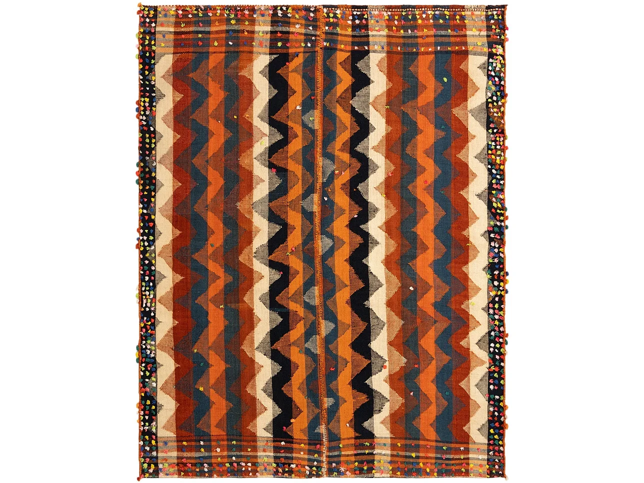 Wollteppich 172x219 Orange Jajim