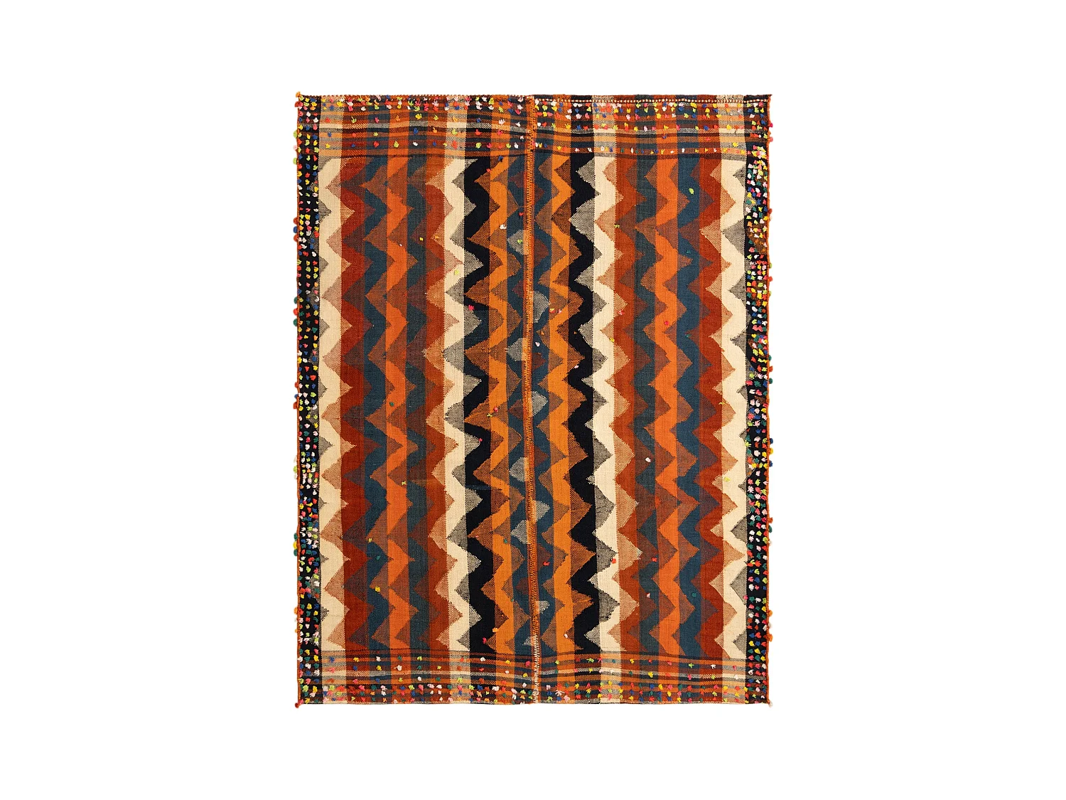 Tapis de laine 172x219 orange Jajim