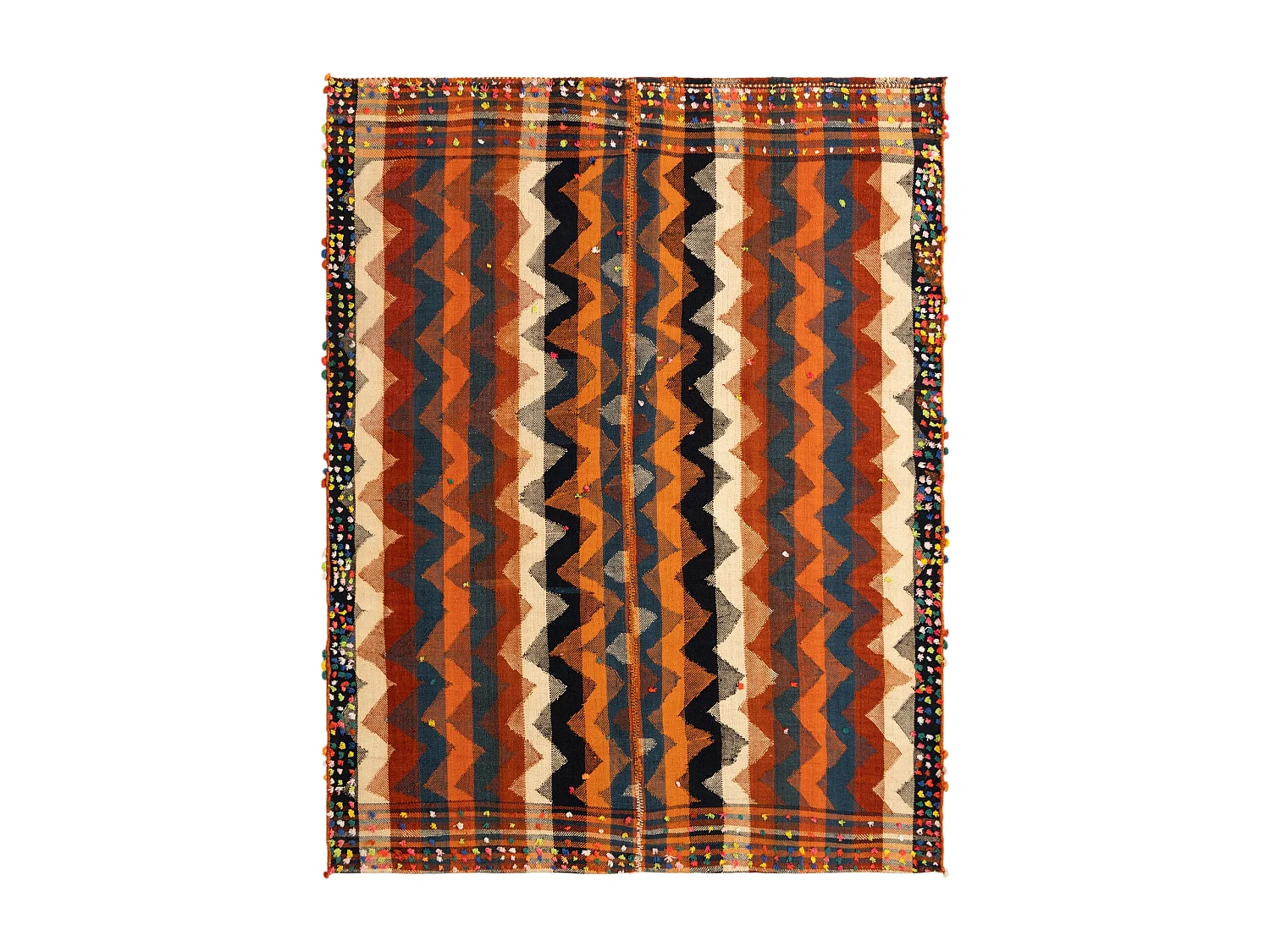Tapis de laine 172x219 orange Jajim