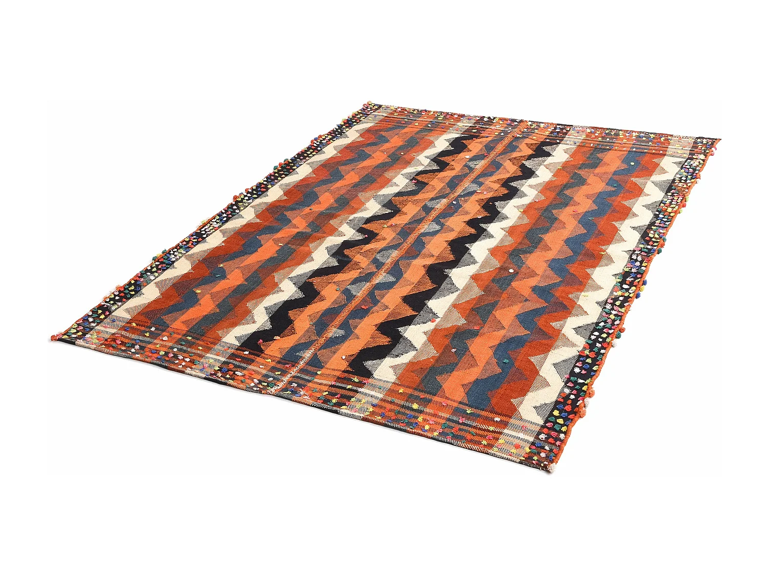 Tapis de laine 172x219 orange Jajim