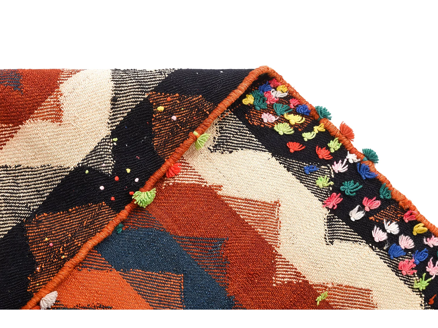 Tapis de laine 172x219 orange Jajim