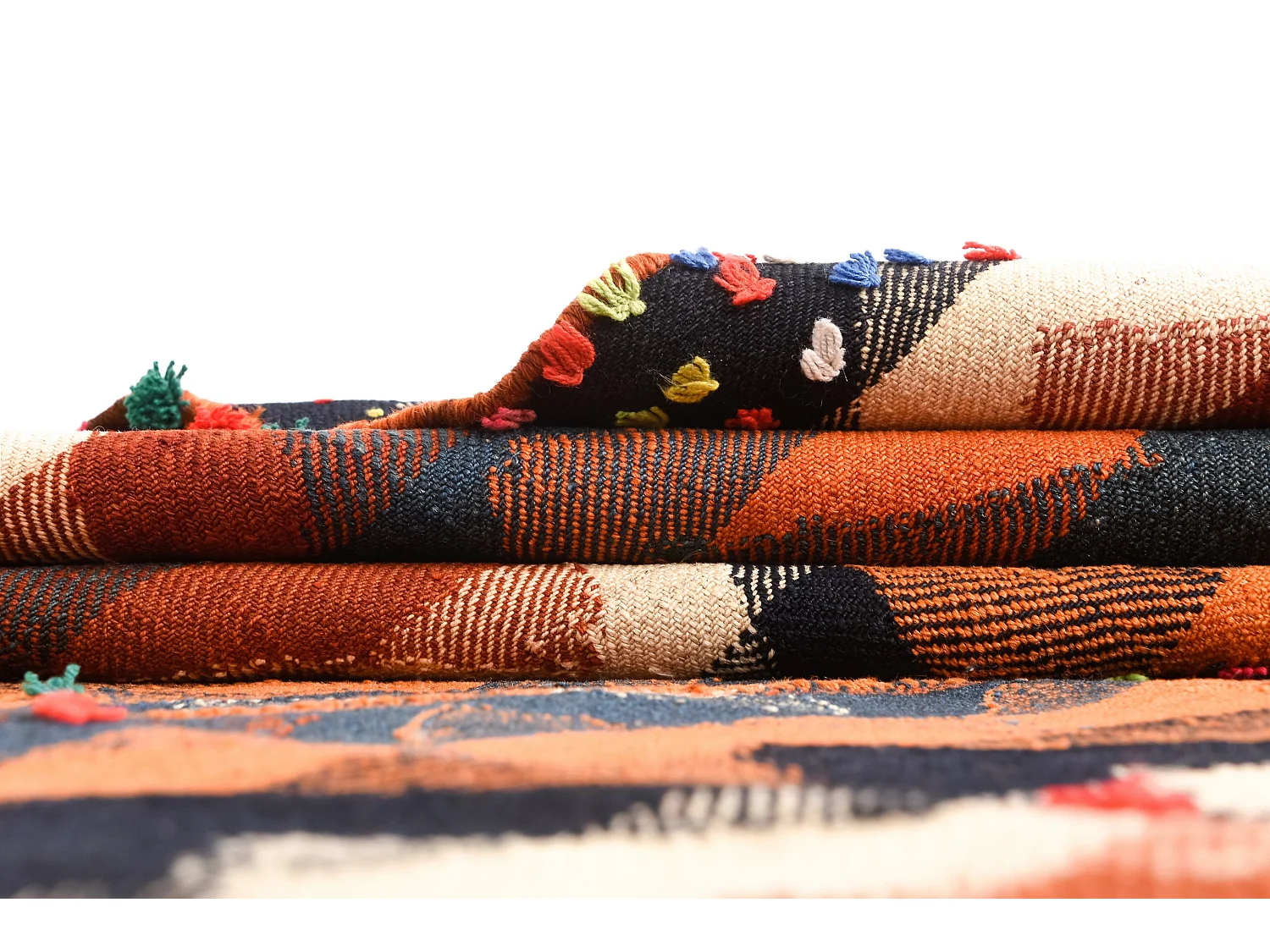 Tapis de laine 172x219 orange Jajim