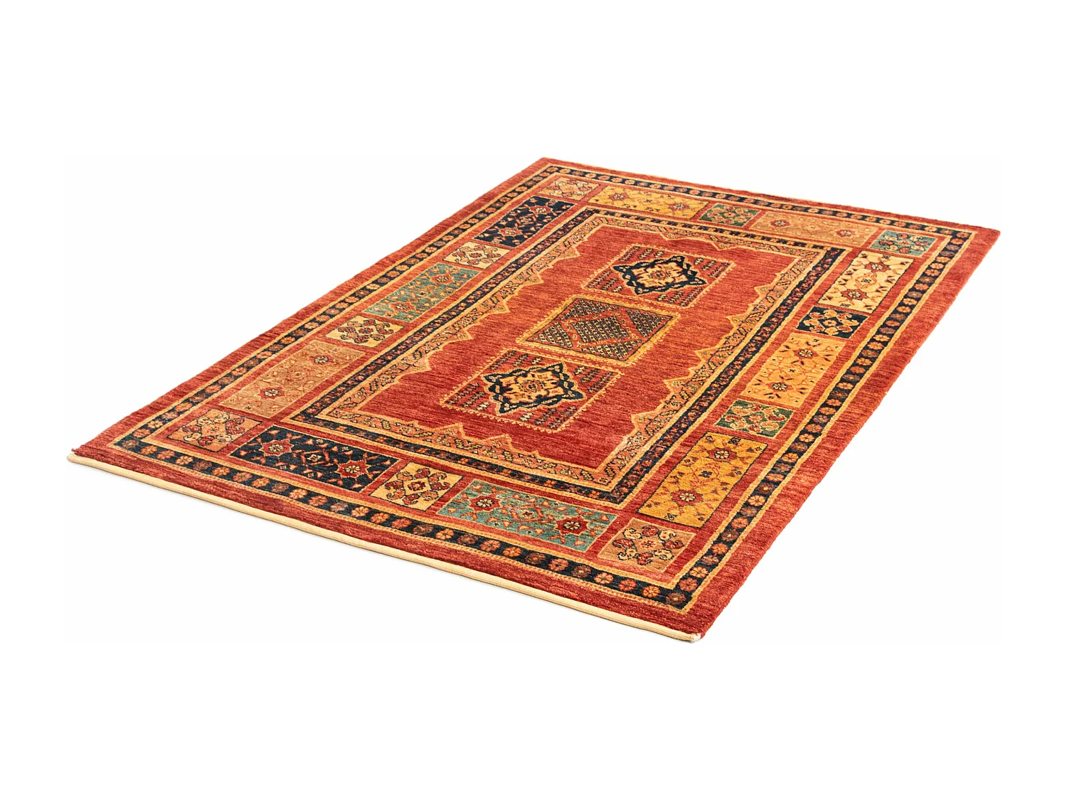 Tapis de laine 110x163 rouge Kashkuli