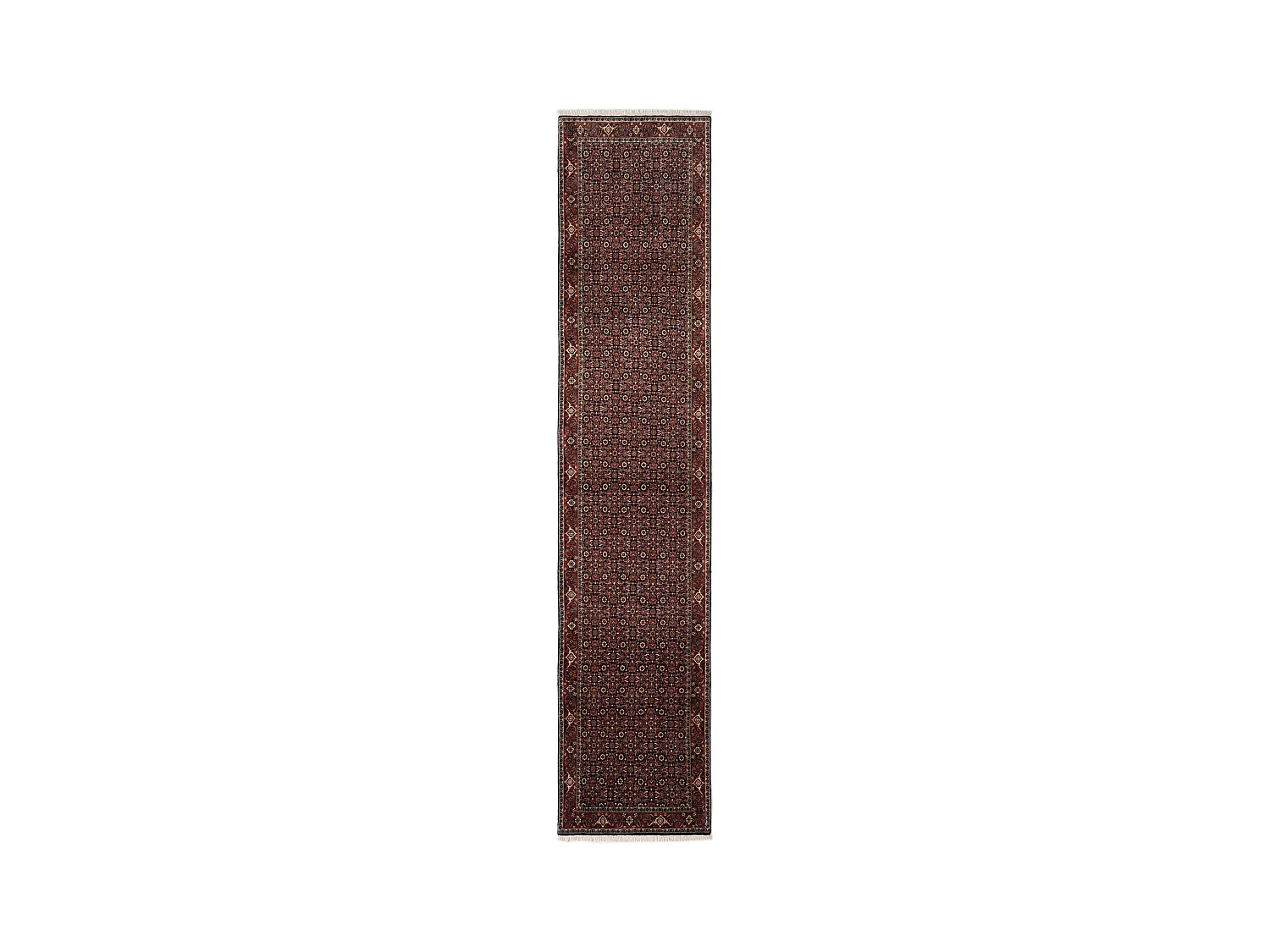 Läufer-Wollteppich 85x395 Rot Bidjar