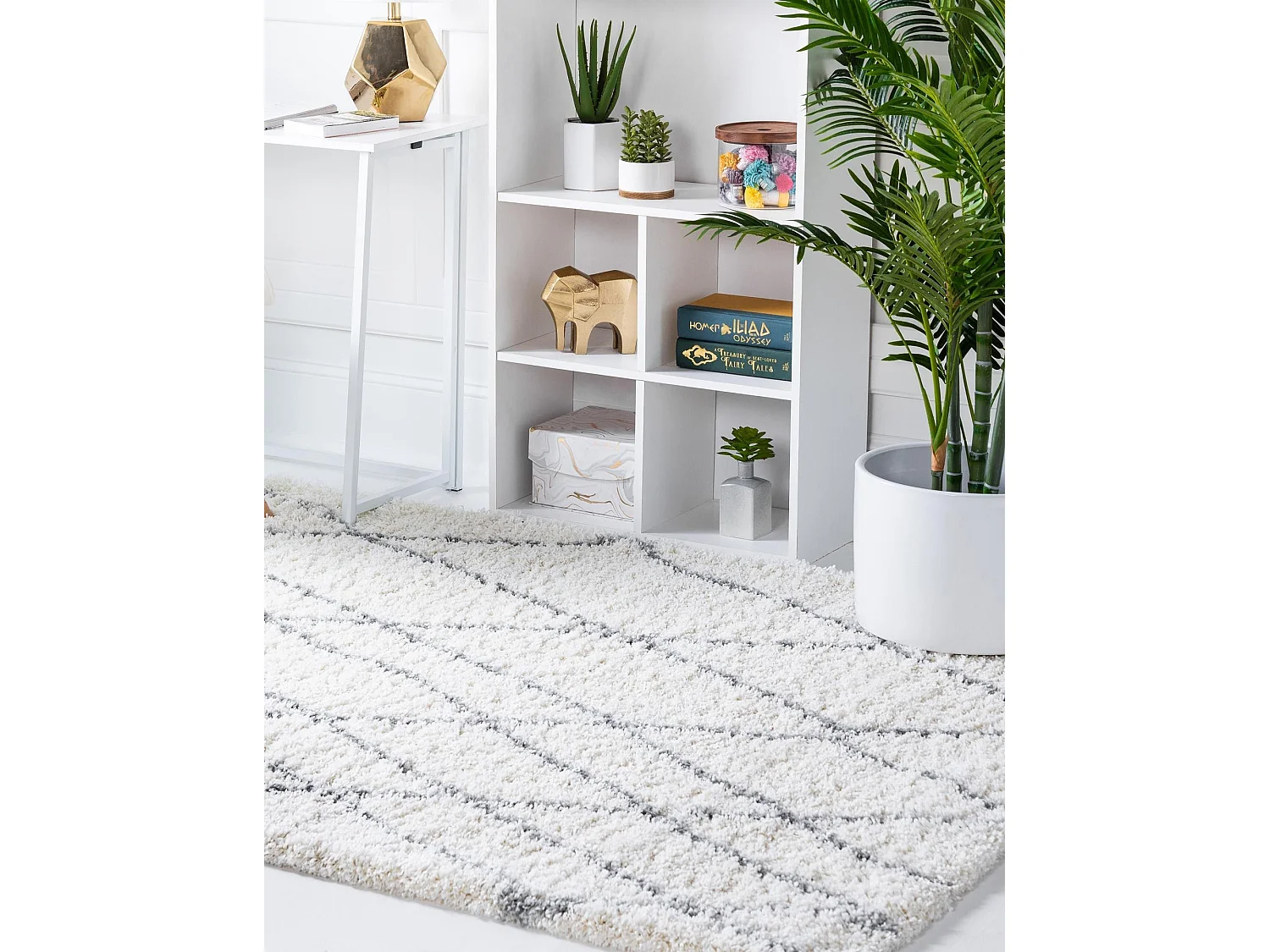 Hochflorteppich 215x305 Cremeweiß Lachen Fence