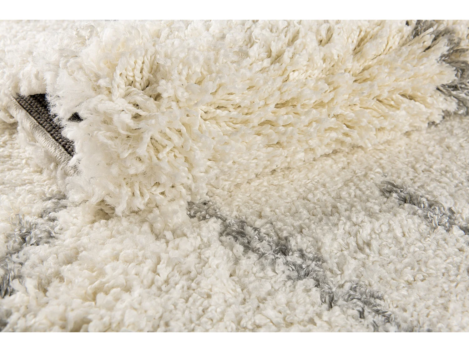 Tappeto shaggy  215x305 bianco crema Lachen Fence