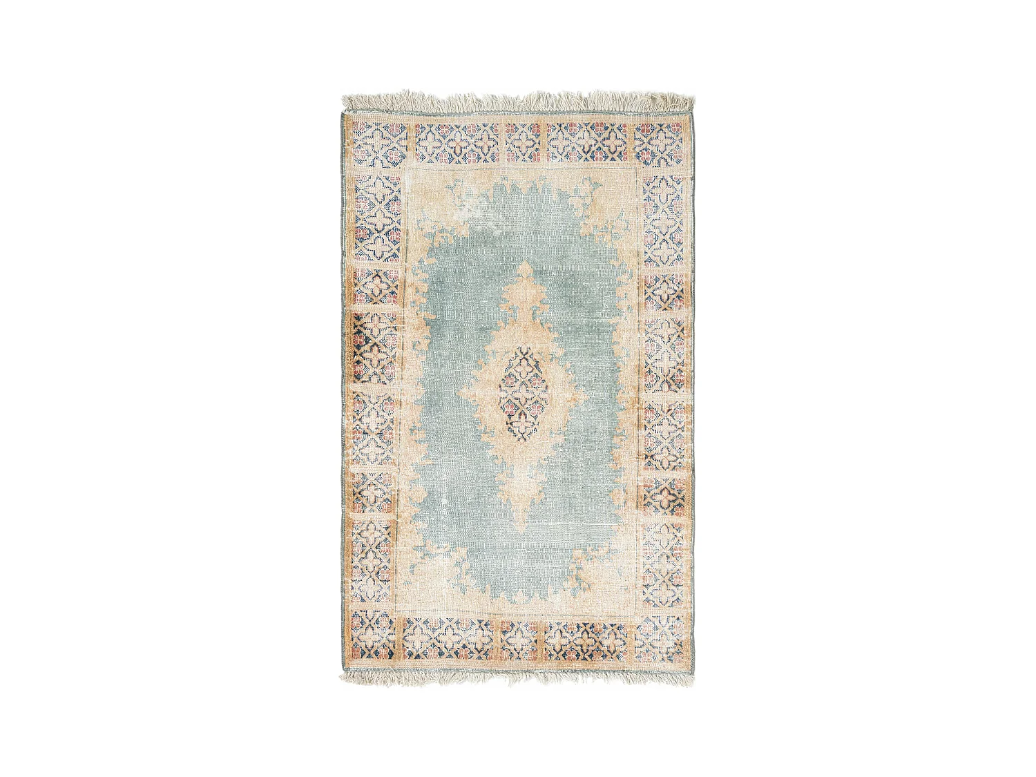 Tapis de laine 93x149 Bleu Vintage Royal