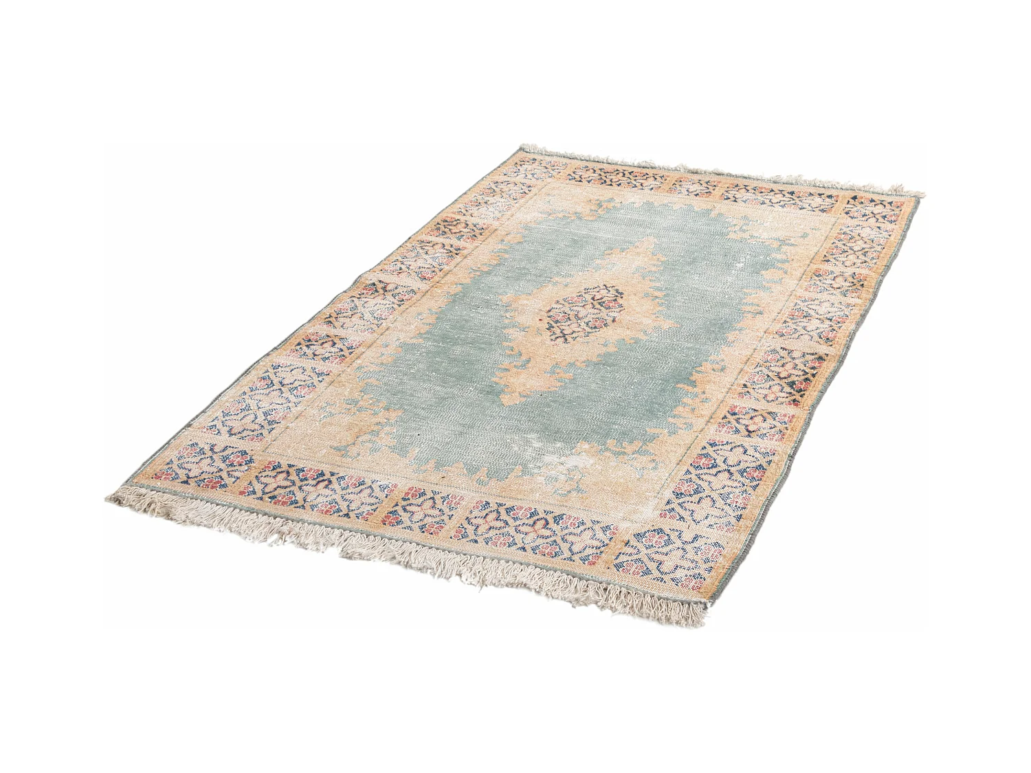 Tapis de laine 93x149 Bleu Vintage Royal