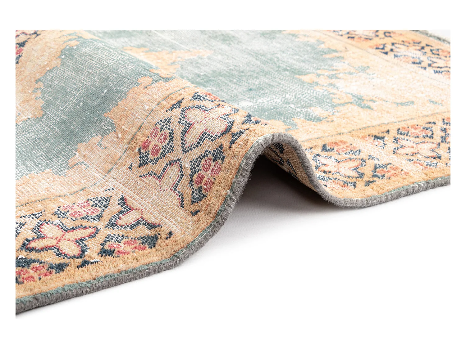 Tapis de laine 93x149 Bleu Vintage Royal