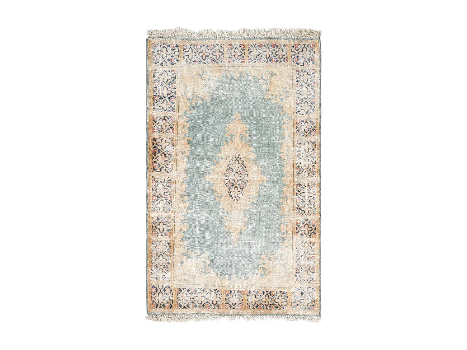Tapis de laine 93x149 Bleu Vintage Royal