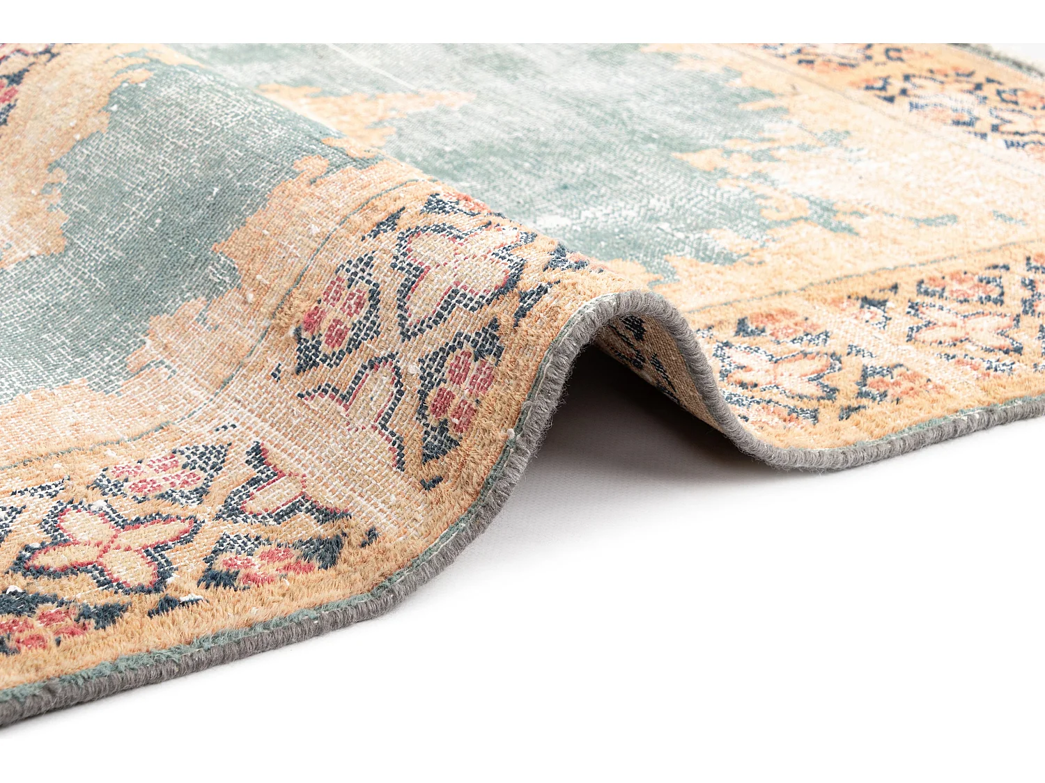 Tapis de laine 93x149 Bleu Vintage Royal