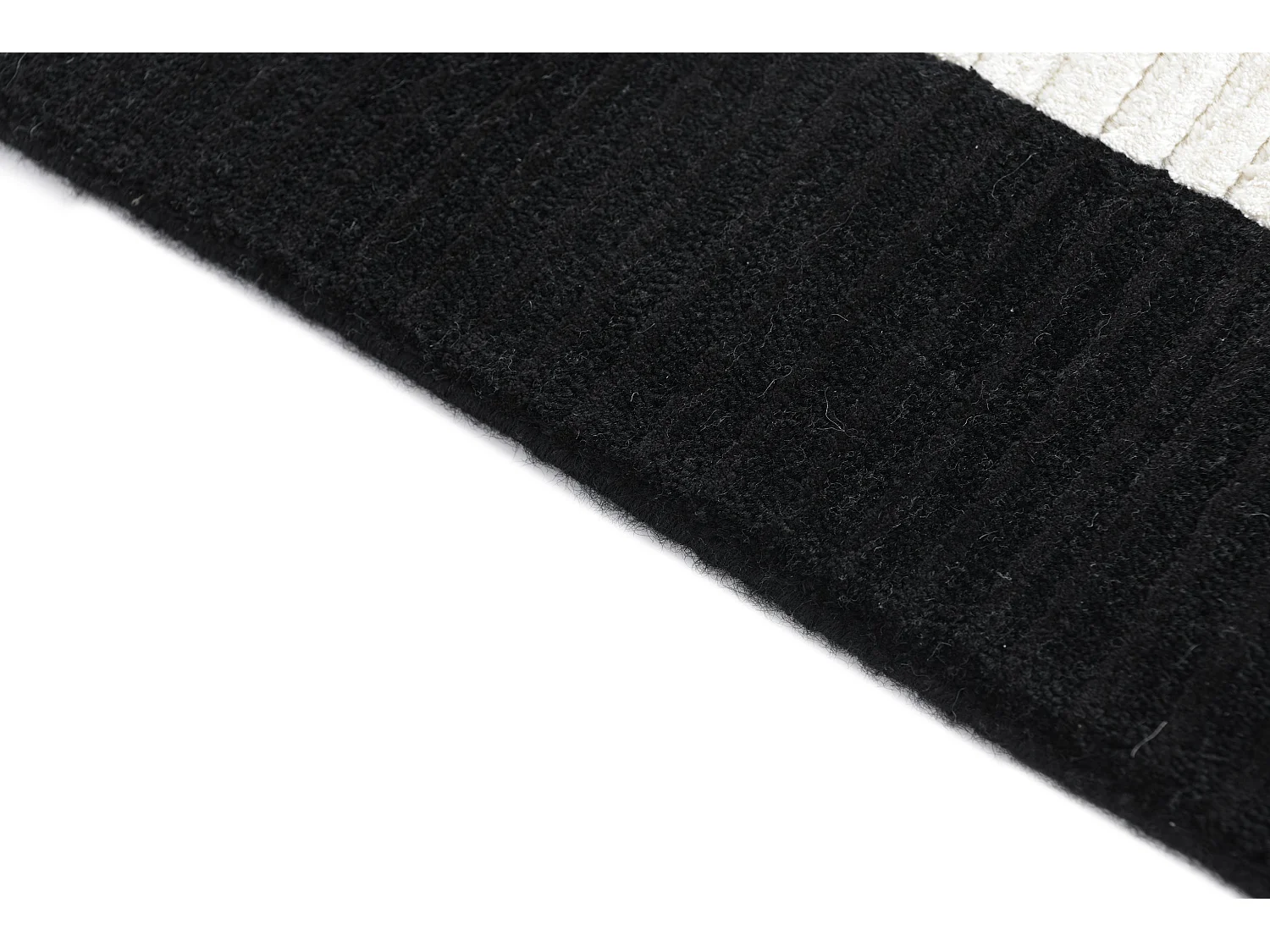 Tapis de couloir en laine 79x198 noir Darya