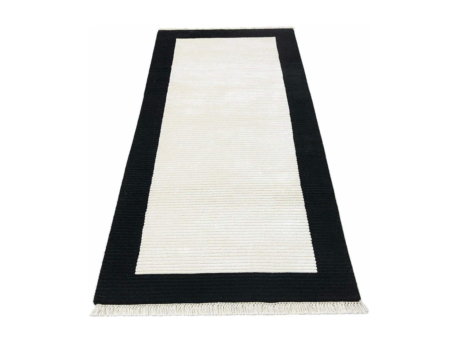 Tapis de couloir en laine 79x198 noir Darya