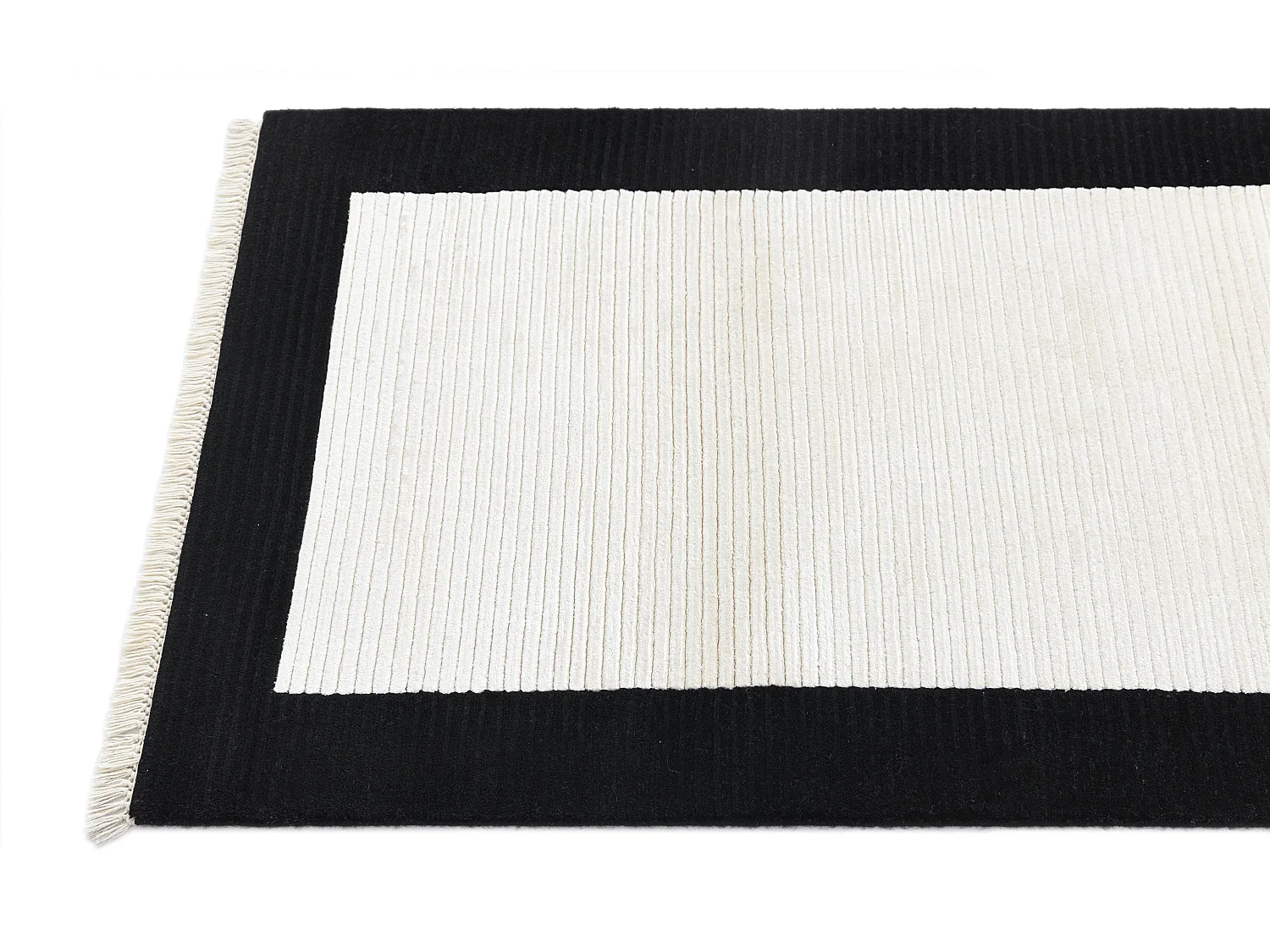 Tapis de couloir en laine 79x198 noir Darya