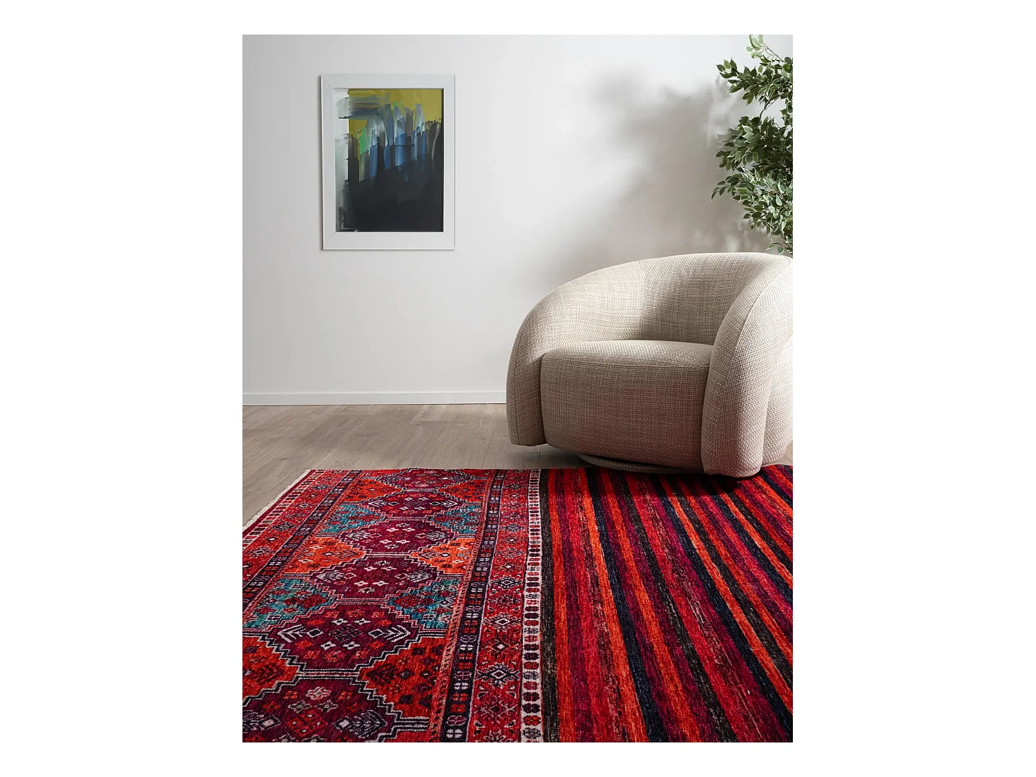 Tapis 215x305 rouge Kriens Attai