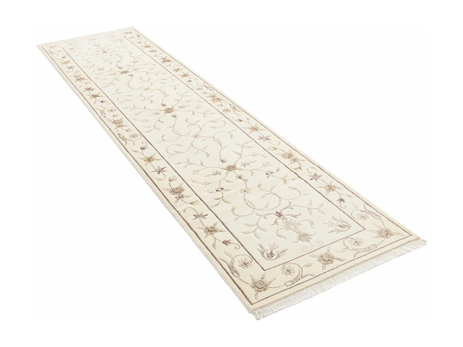 Läufer-Wollteppich 76x302 Beige Darya
