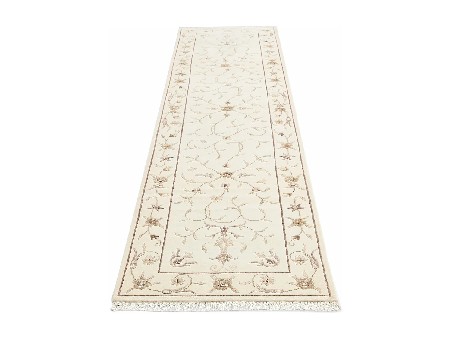 Läufer-Wollteppich 76x302 Beige Darya