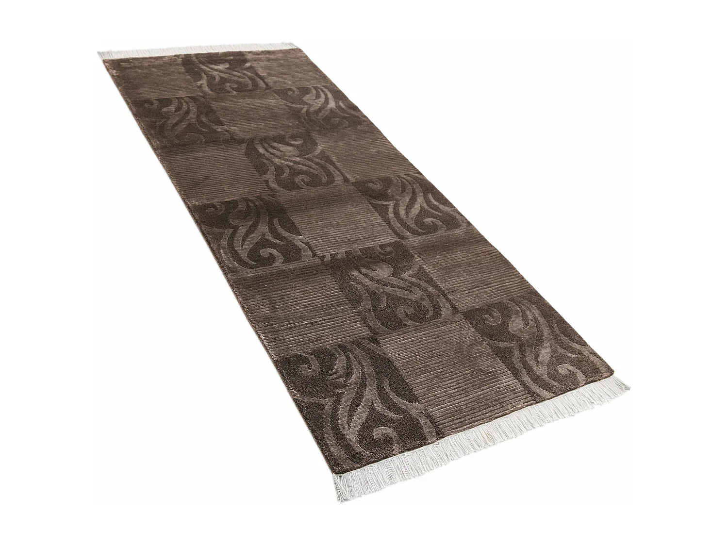 Tapis de couloir en laine 84x203 brun Darya