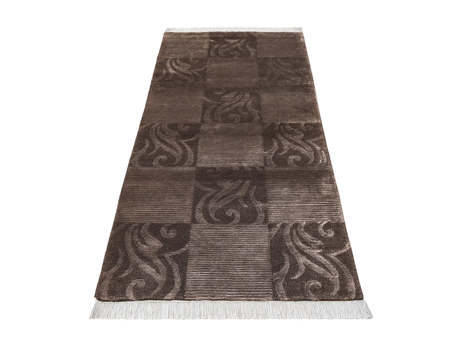 Tapis de couloir en laine 84x203 brun Darya