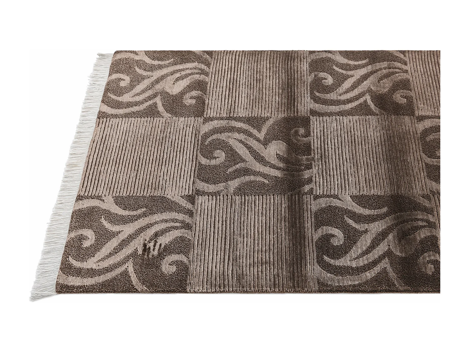 Tapis de couloir en laine 84x203 brun Darya