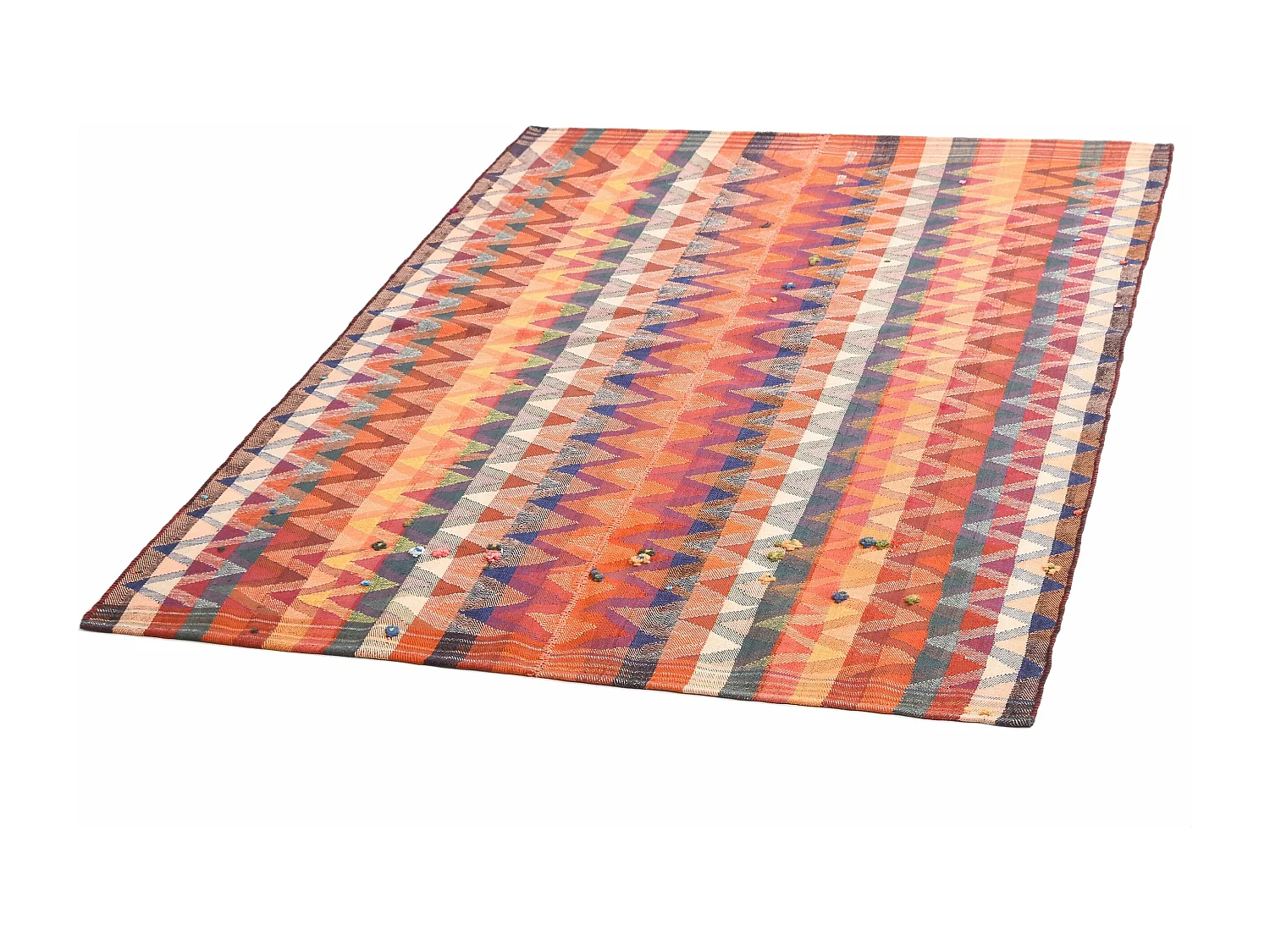 Wollteppich 142x199 Orange Jajim