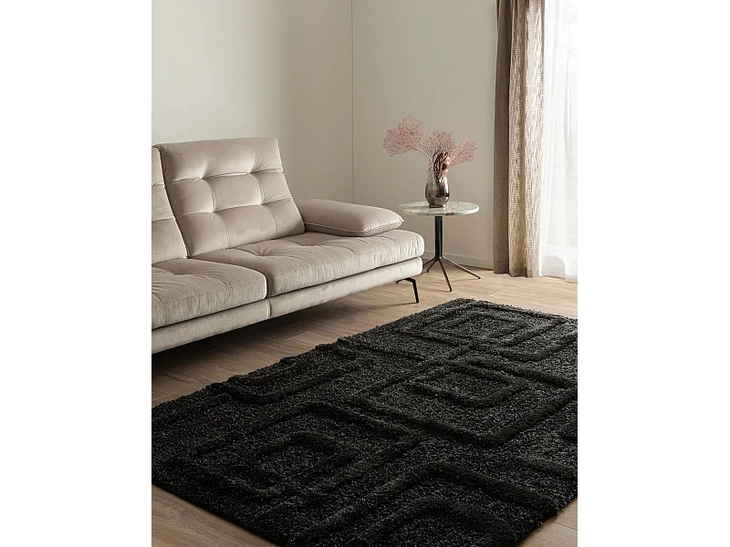 Tapis shaggy 240x305 noir Thun Artem