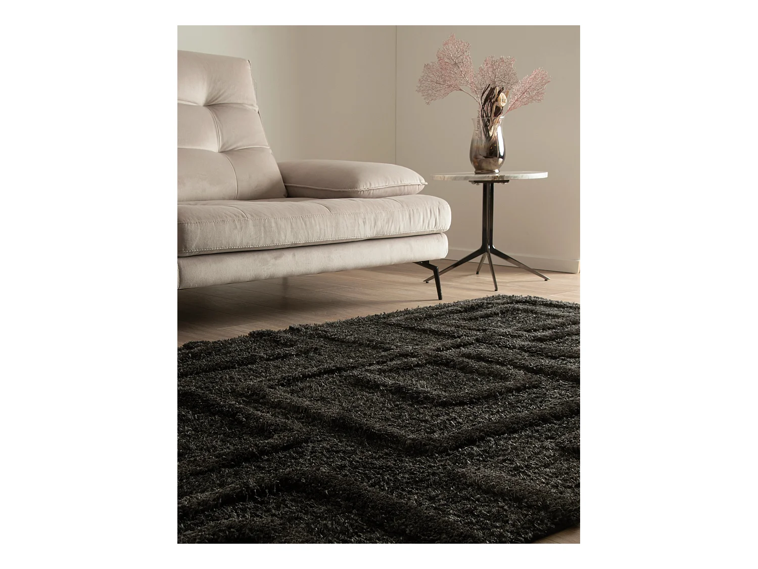 Hoogpolig tapijt 305x240 Zwart Thun Artem