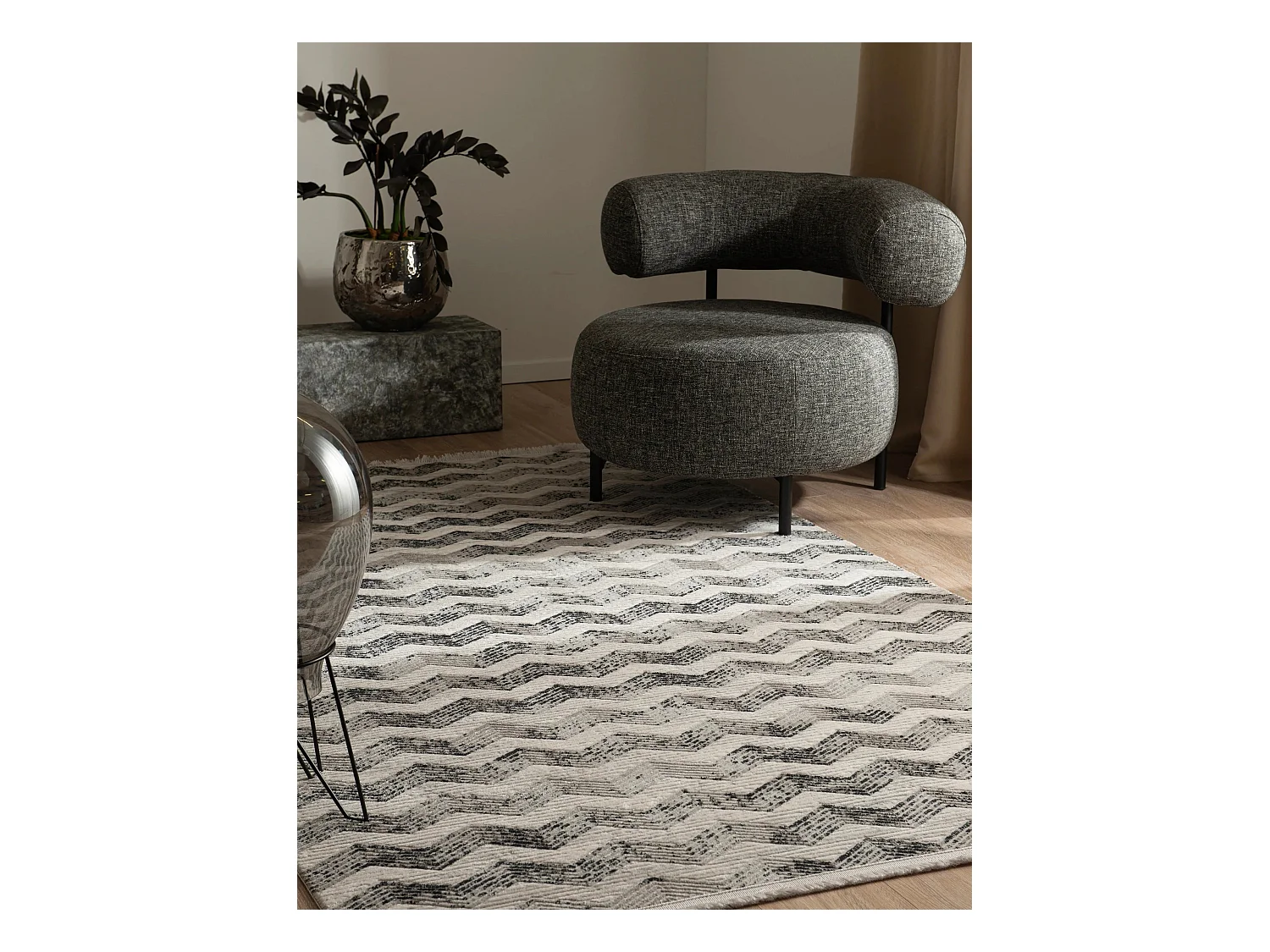 Tapis 125x185 gris Davos Grecian