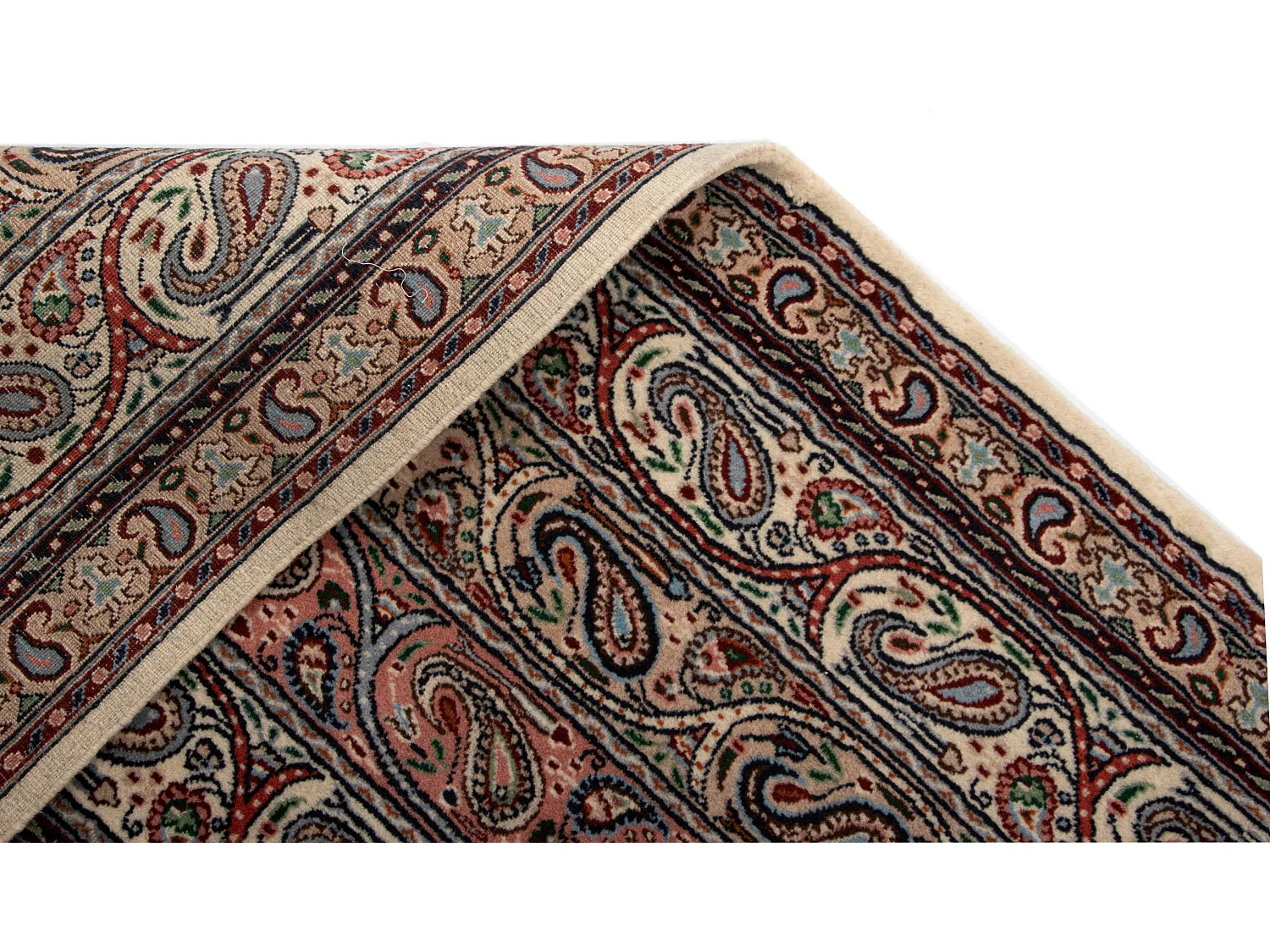 Tapis de couloir en laine 65x392 beige Ghom