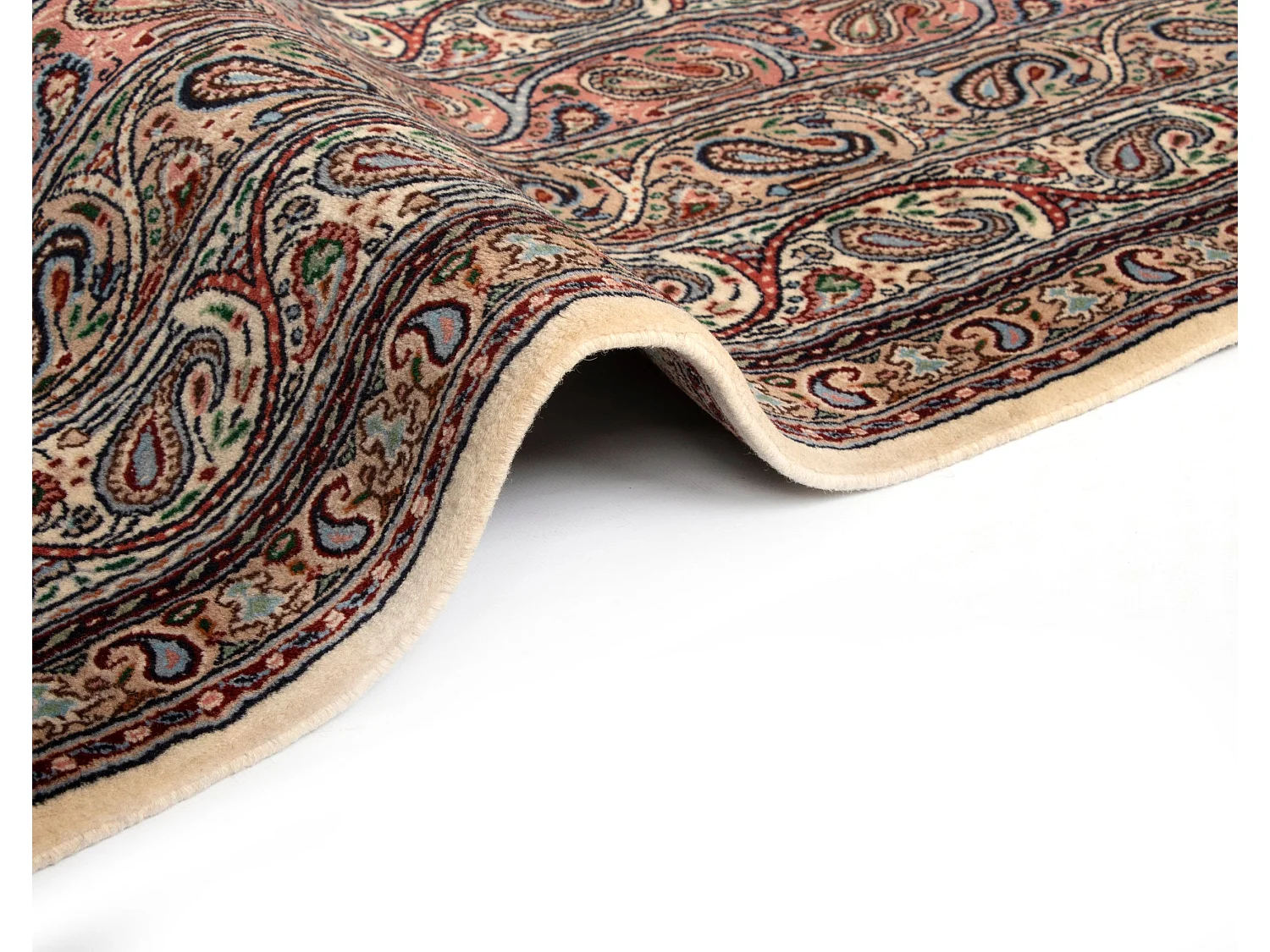 Tapis de couloir en laine 65x392 beige Ghom