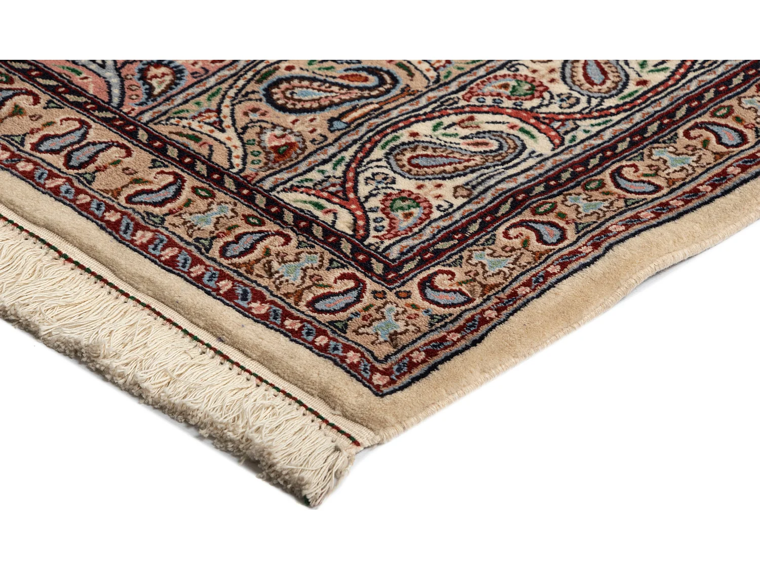 Tapis de couloir en laine 65x392 beige Ghom