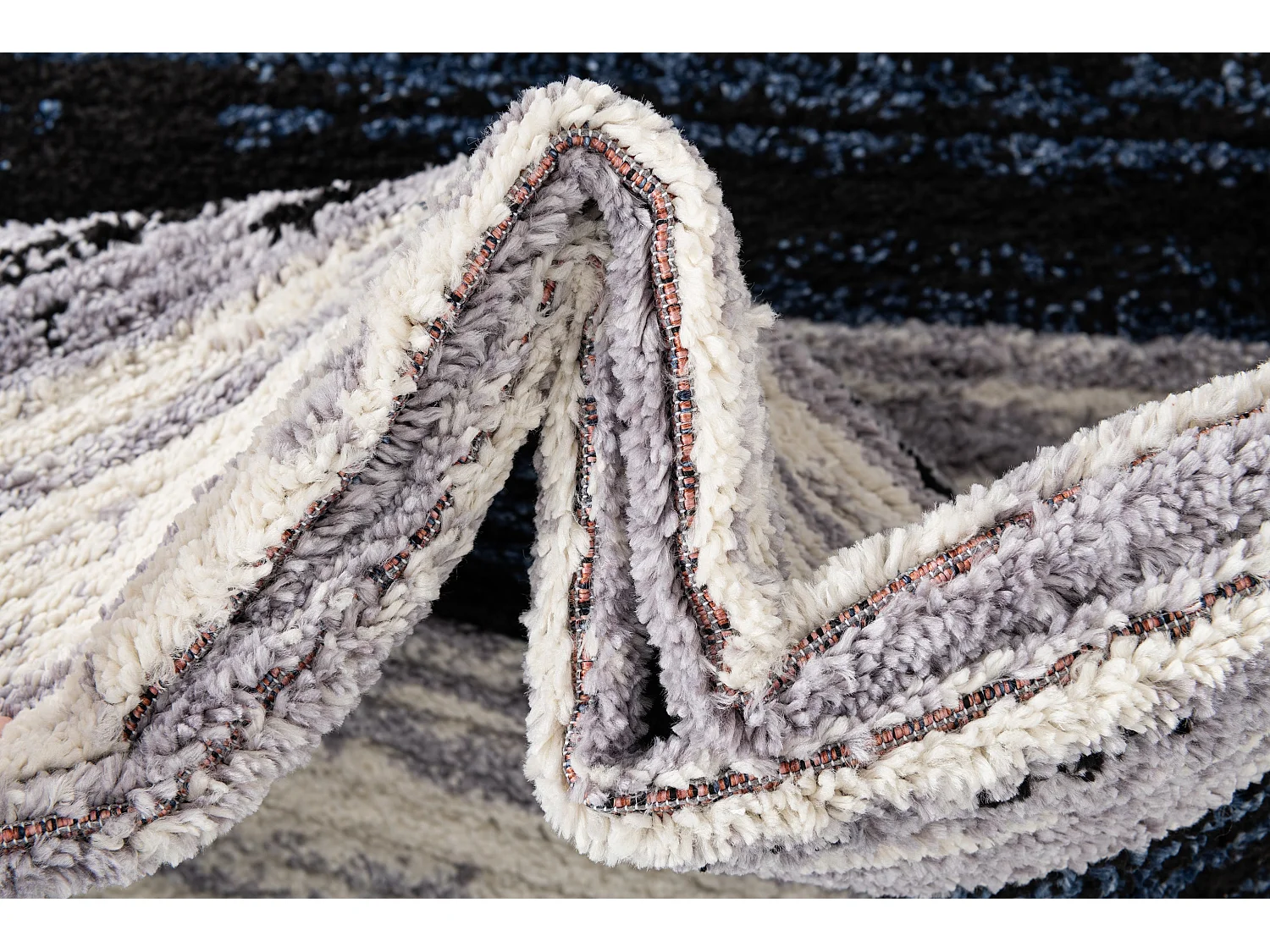 Tapis shaggy 80x305 Bleu Frauenfeldnea