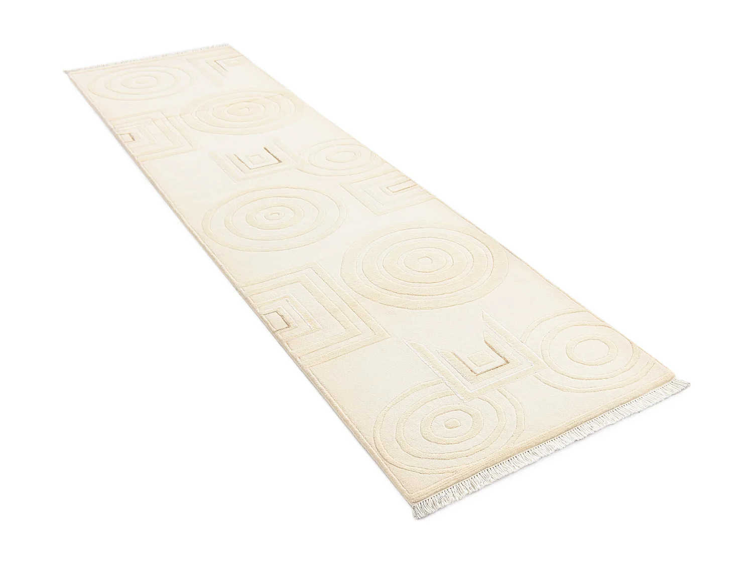 Läufer-Wollteppich 79x292 Beige Darya