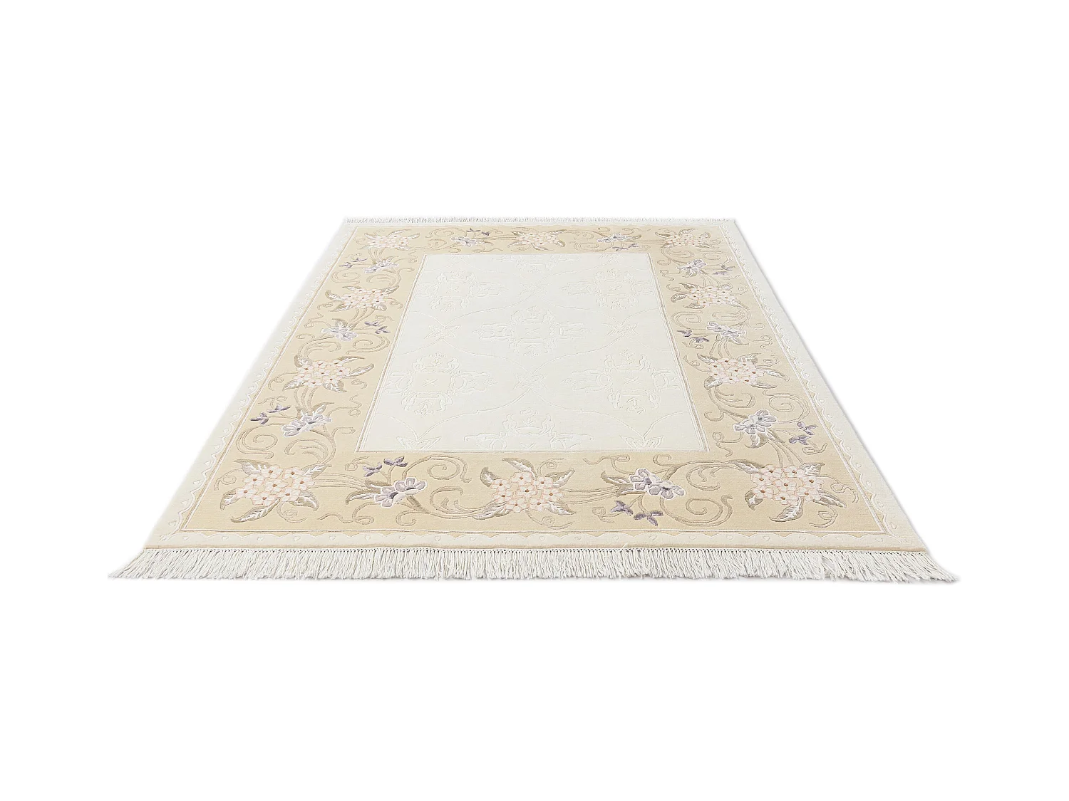 Tapis de laine 183x241 beige Darya