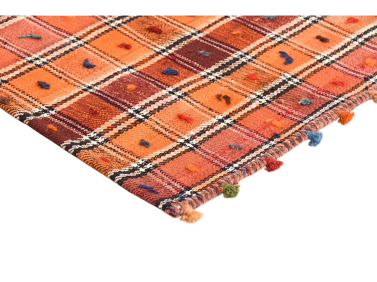 Wollteppich 144x177 Orange Jajim