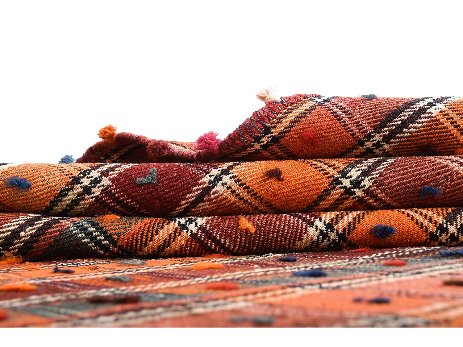 Wollteppich 144x177 Orange Jajim