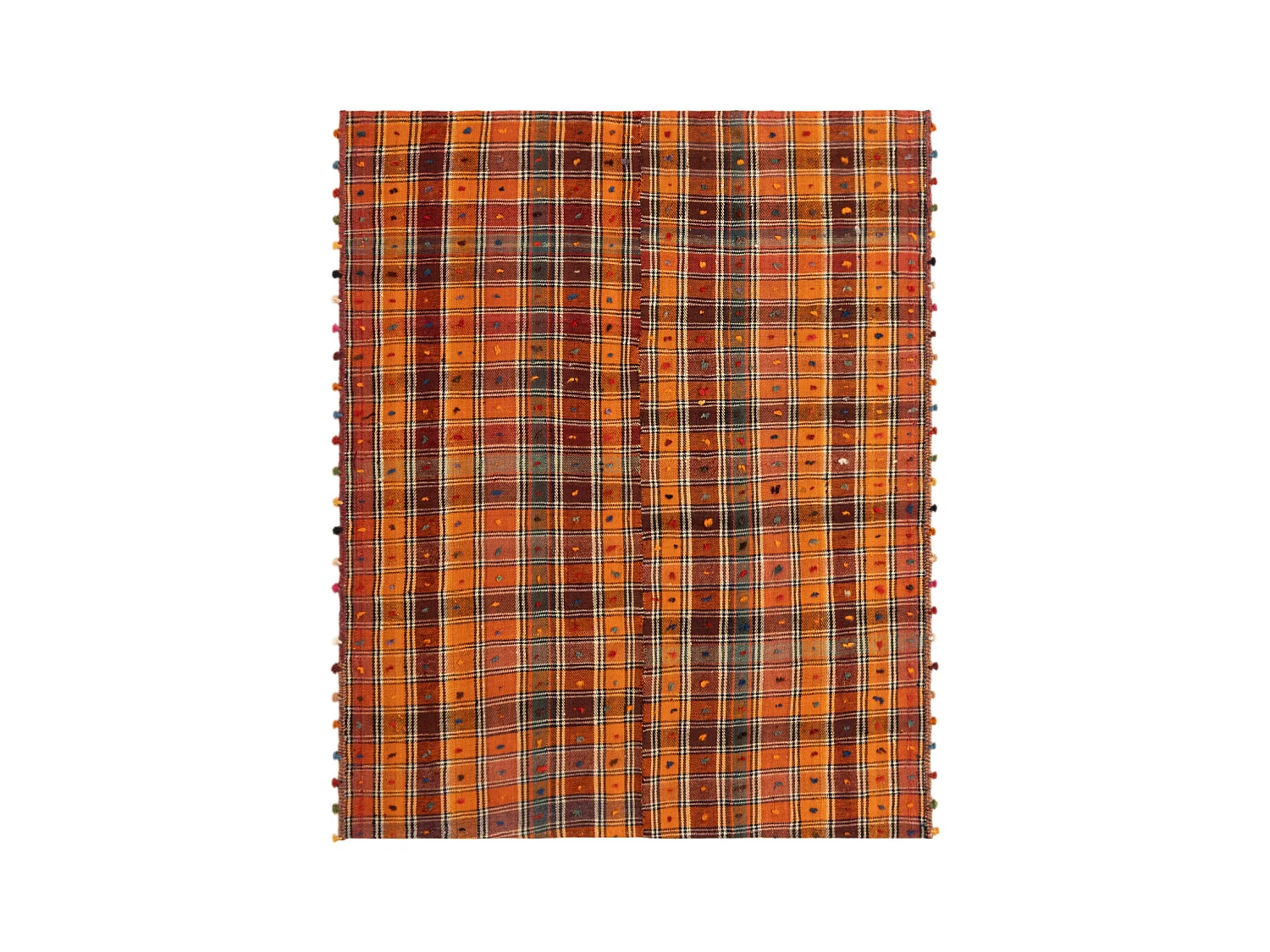 Wollteppich 144x177 Orange Jajim