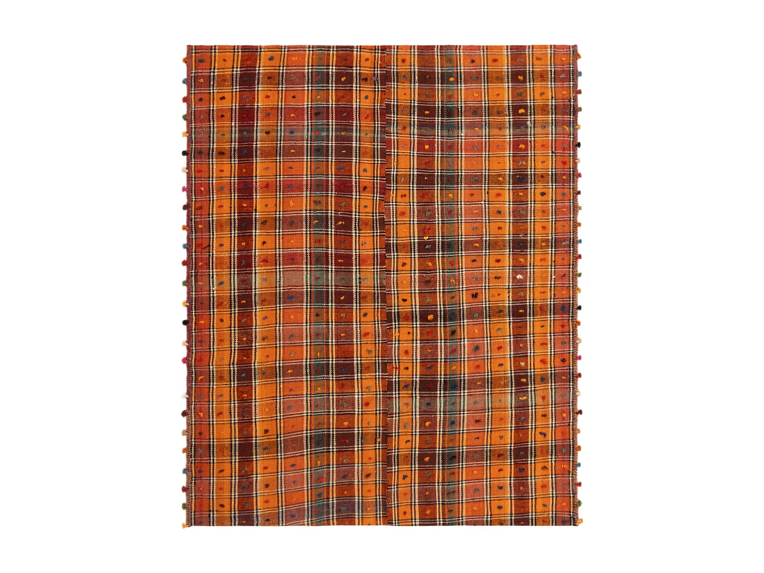 Tapis de laine 144x177 orange Jajim