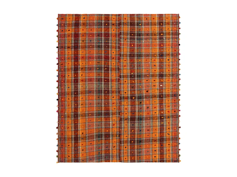 Tapis de laine 144x177 orange Jajim