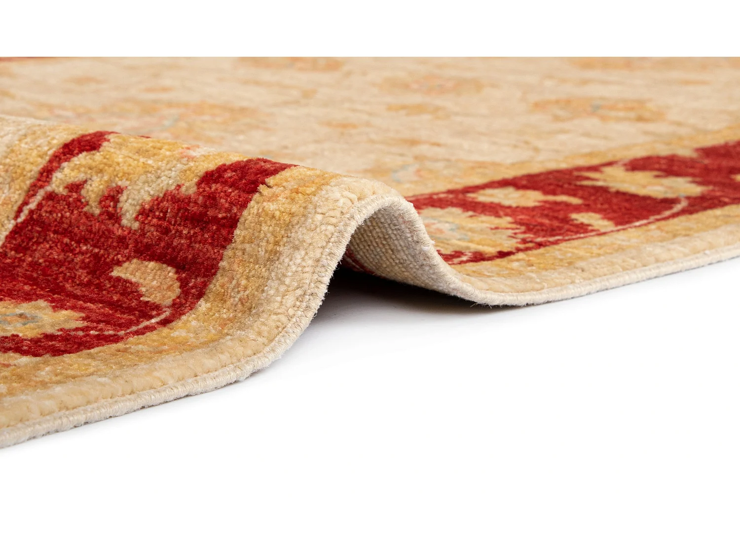 Läufer-Wollteppich 81x338 Beige Kaizar