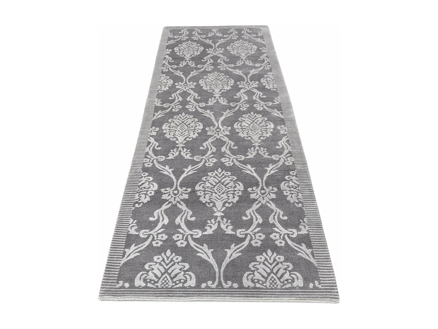 Tapis de couloir en laine 89x300 gris Darya