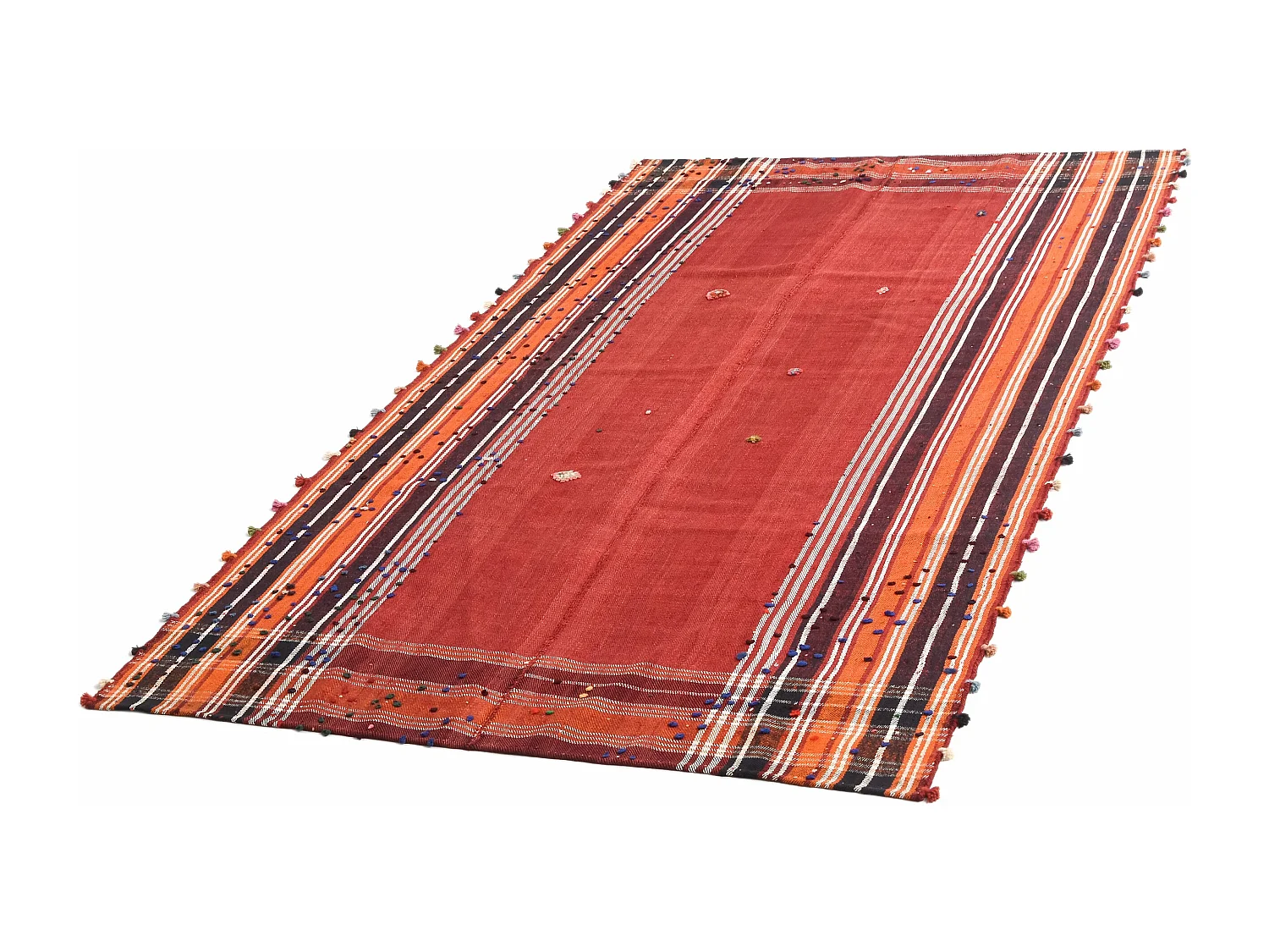 Tapis de laine 147x269 rouge Jajim
