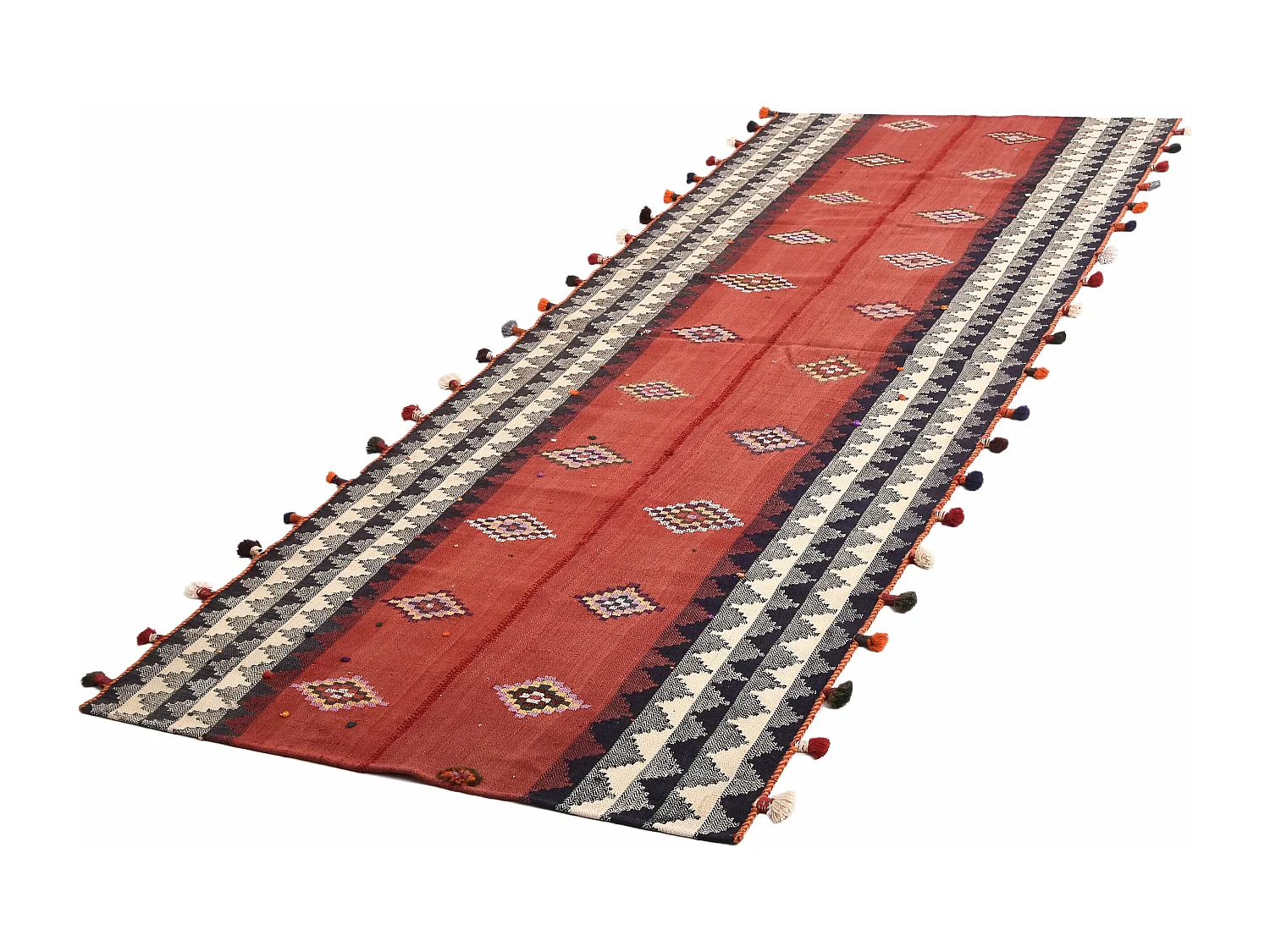 Wollteppich 134x360 Rot Jajim