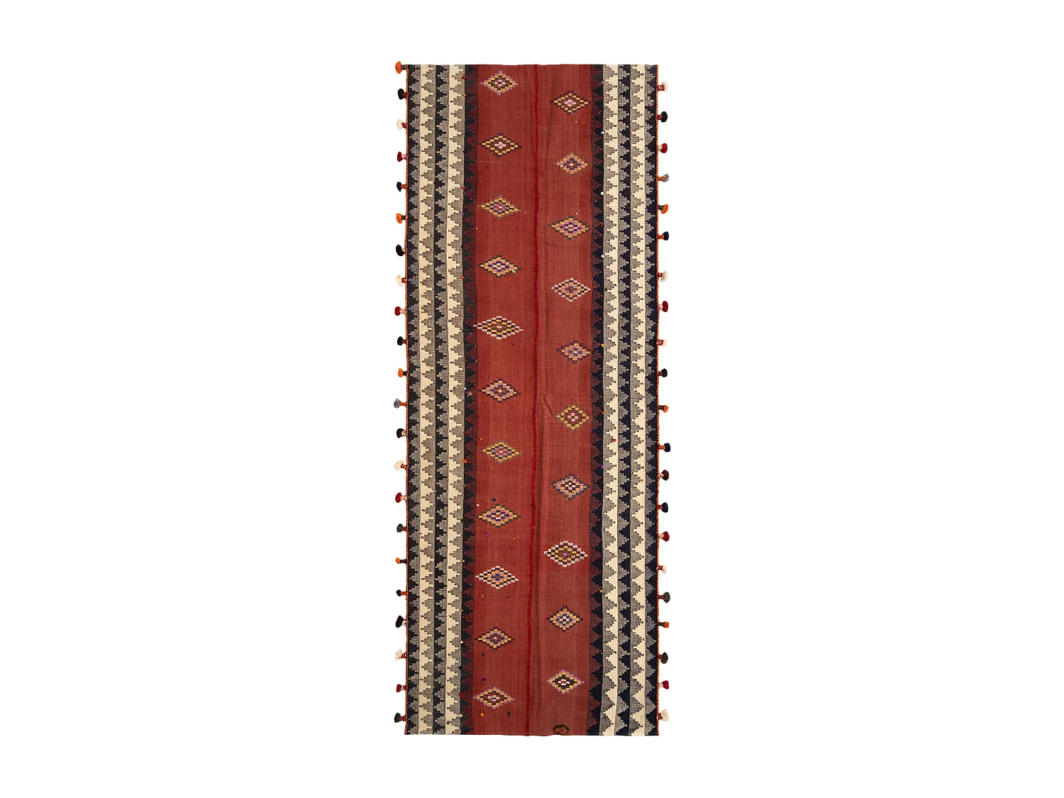 Tapis de laine 134x360 rouge Jajim