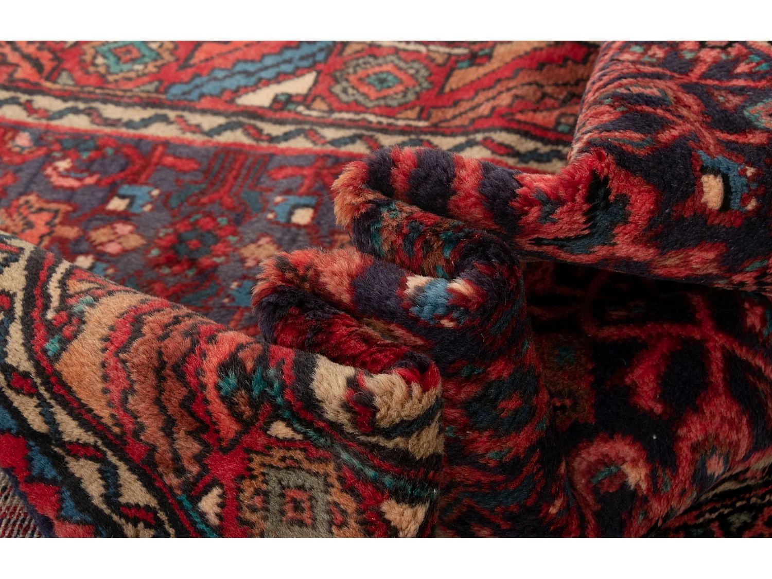 Tapis de couloir en laine 105x305 rouge Afshar