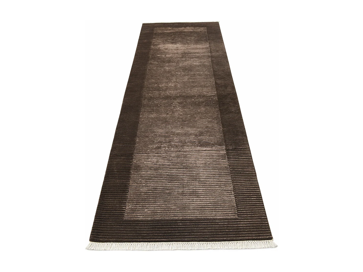 Tapis de couloir en laine 79x297 brun Darya